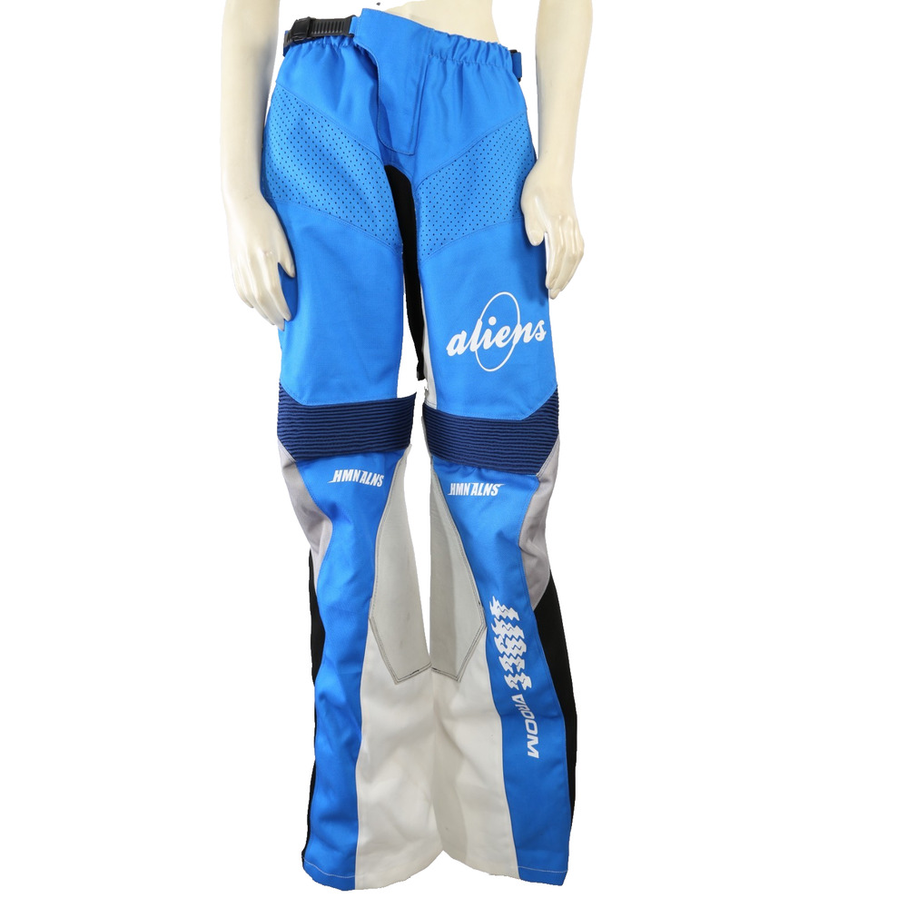 HMN ALNS VROOM Biker Chaps Blue White Racing Moto Pants Aliens Size M